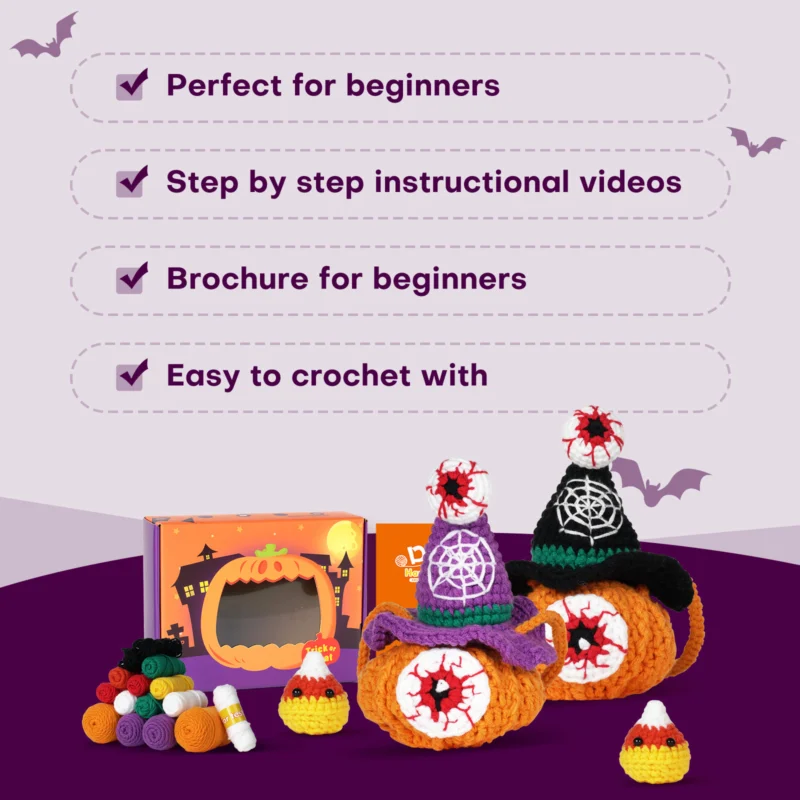 Crochet pumpkin backpack for halloween trick or treat