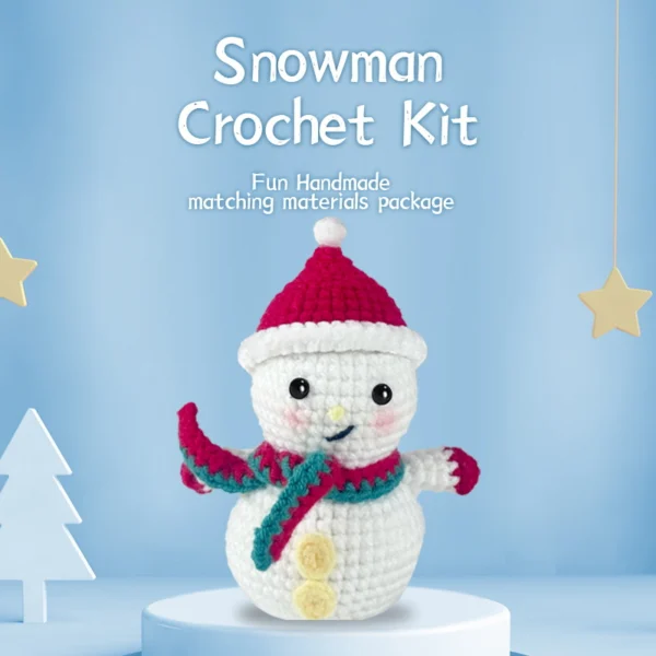 holiday decor diy Christmas snowman crochet kit for beginners full set