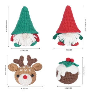 holiday decor diy Christmas gnome 4-piece set crochet kit for beginners full set