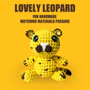 Cute leopard crochet kit for beginners full set