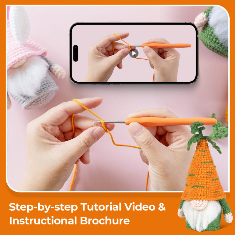 Yarn for bunny carrot beginner crochet kit