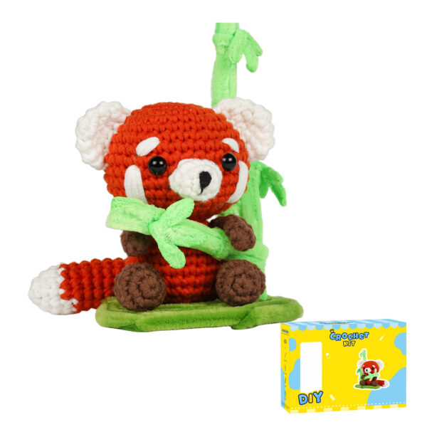 Red panda crochet kit for beginners full set