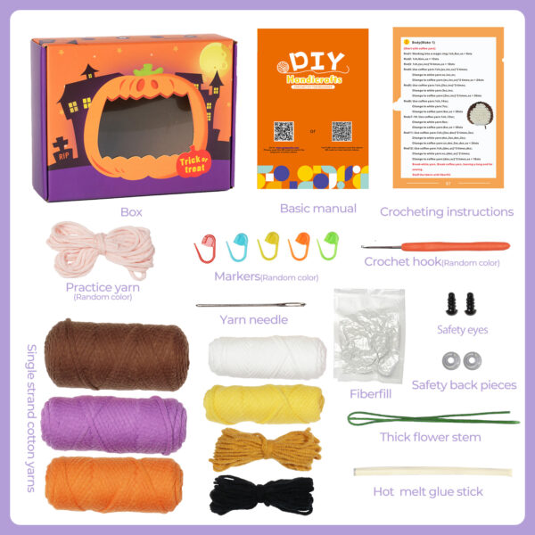 Finished owl broom crochet halloween decor