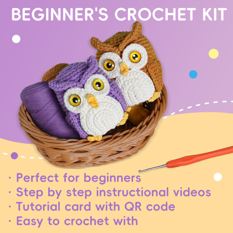 Owl ear crochet step tutorial