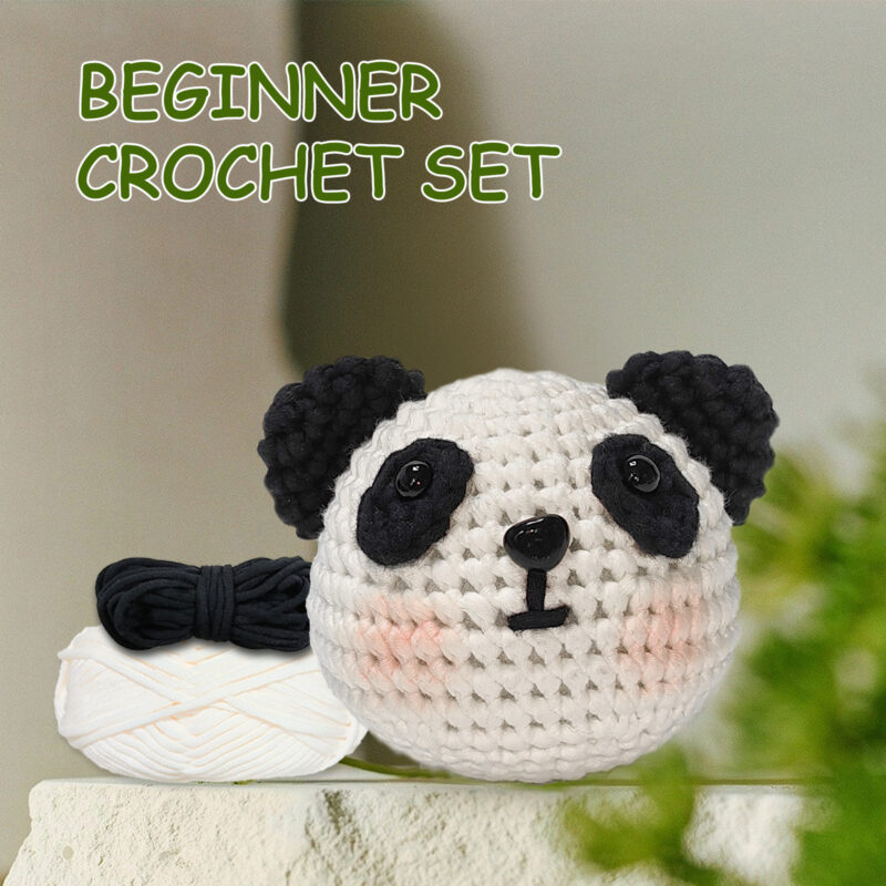 Cute panda crochet kit as handmade kids birthday gift