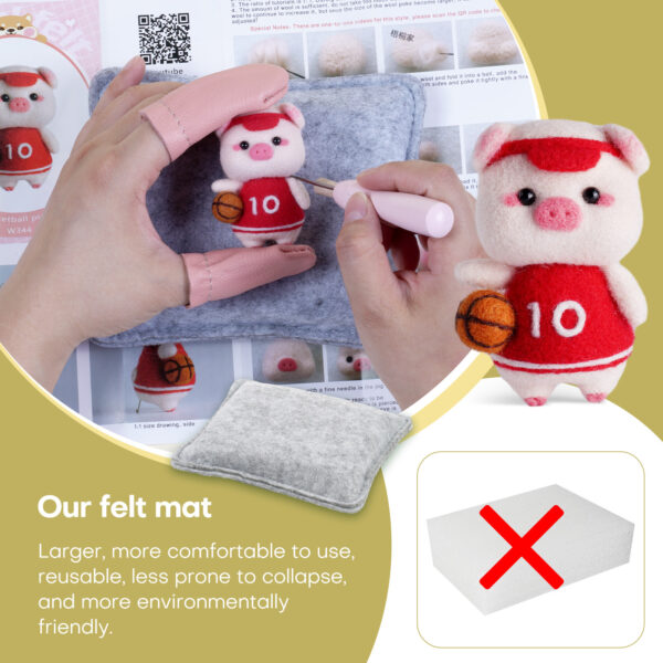 4Pcs Cola Pig Doll Needle Felting DIY Kit for Beginners | Hookcrafters