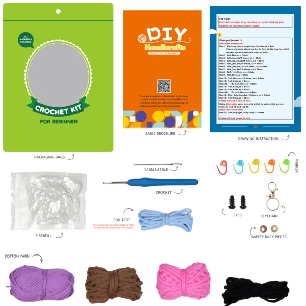 pterodactyl crochet Pre-portioned yarn for dinosaur crochet kit