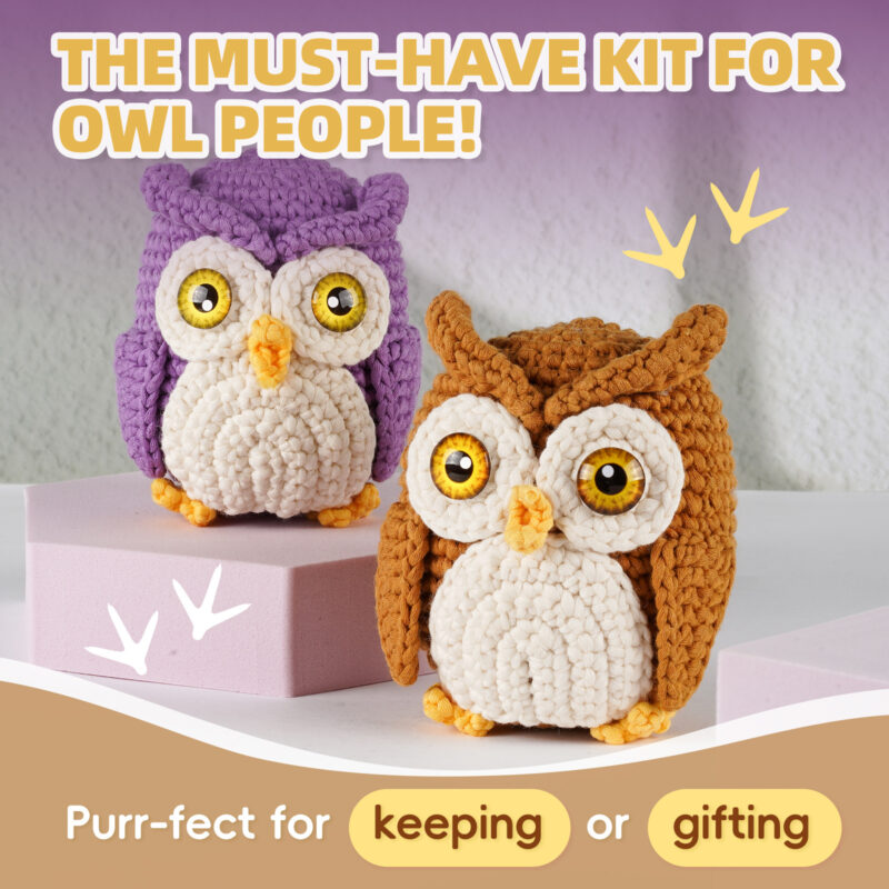 Owl ear crochet step tutorial