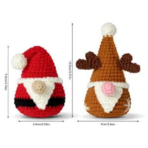 Christmas gnome reindeer combo crochet kit for beginners full set