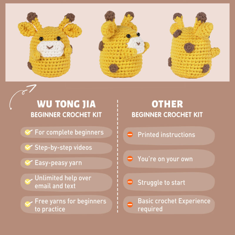 Finished spotted giraffe crochet plush