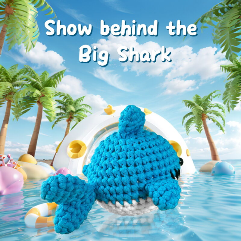 Beginner cartoon shark crochet step-by-step tutorial