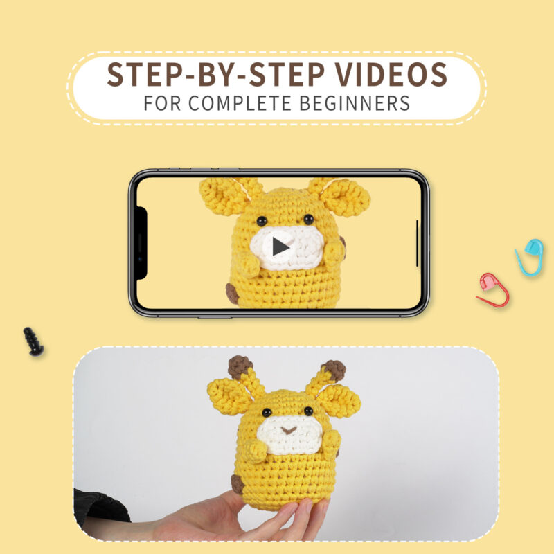 Yarn for giraffe beginner crochet kit