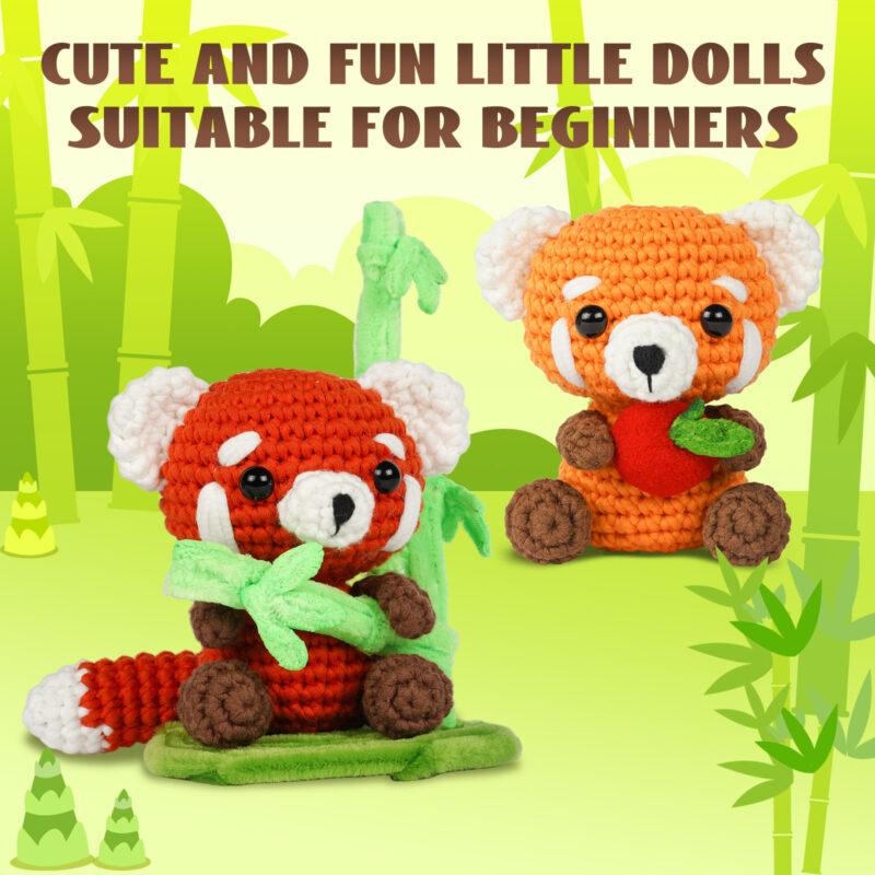 Yarn for red panda beginner crochet kit