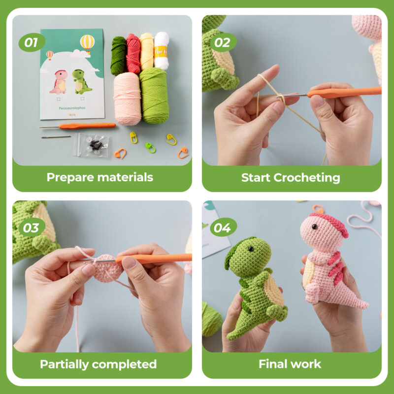 Saurolophus crochet kit as kids gift
