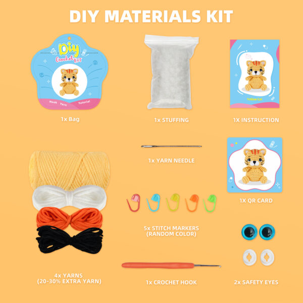 weekend crochet project Chubby Round Orange Cat Crochet Kit for Beginners | Lazy Tabby DIY Craft