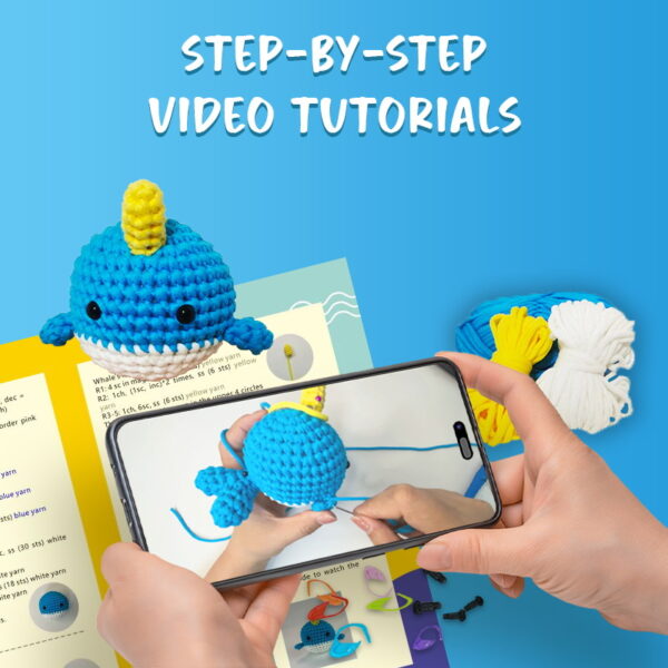 Blue Whale Crochet Kit for Beginners | Hookcrafters