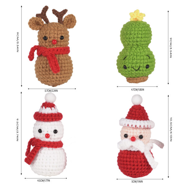Snowman 4-Piece Set Crochet Kit for Beginners | Hookcrafters