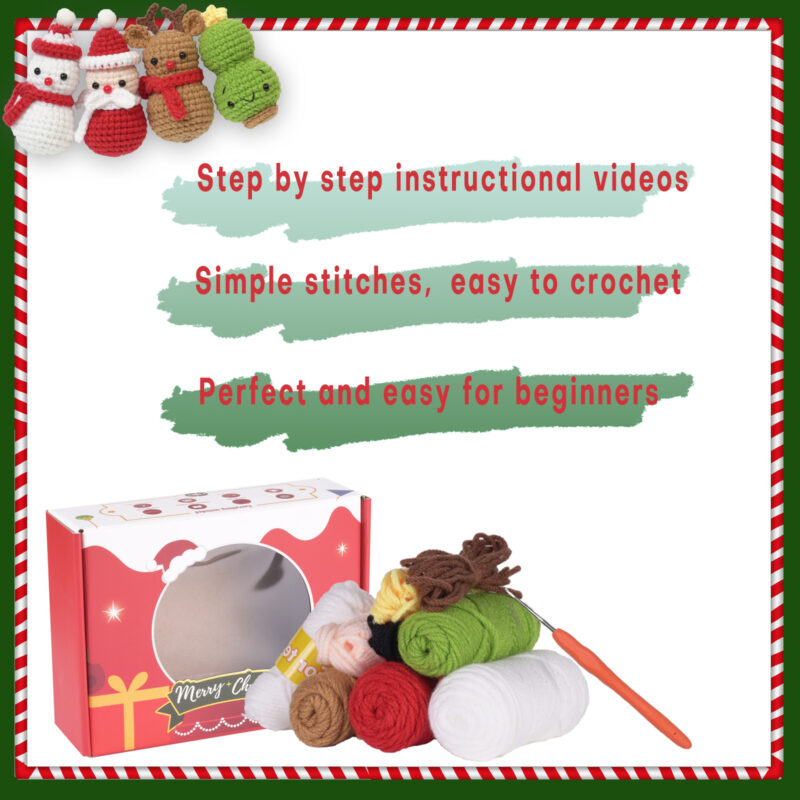 Snowman 4-piece set crochet kit for beginners full set