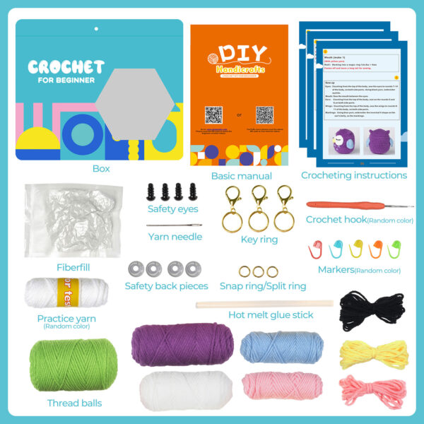 woodland animal crochet kit Pre-portioned yarn for woodland animal crochet kit