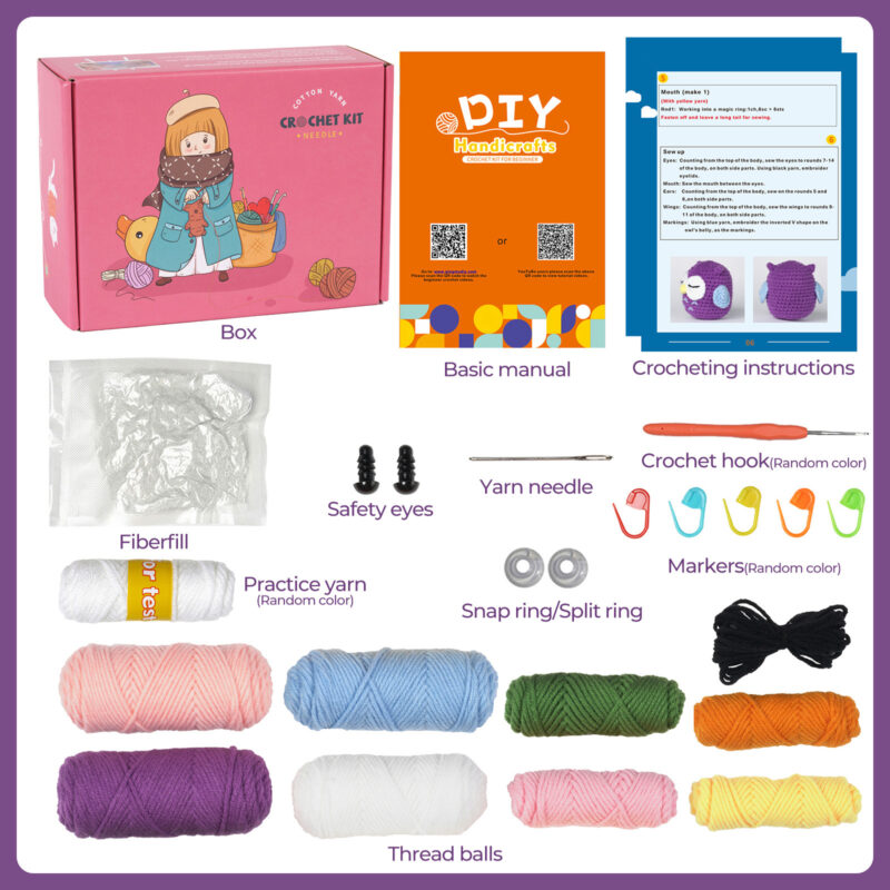 Bunny owl crochet kit as handmade baby shower gift