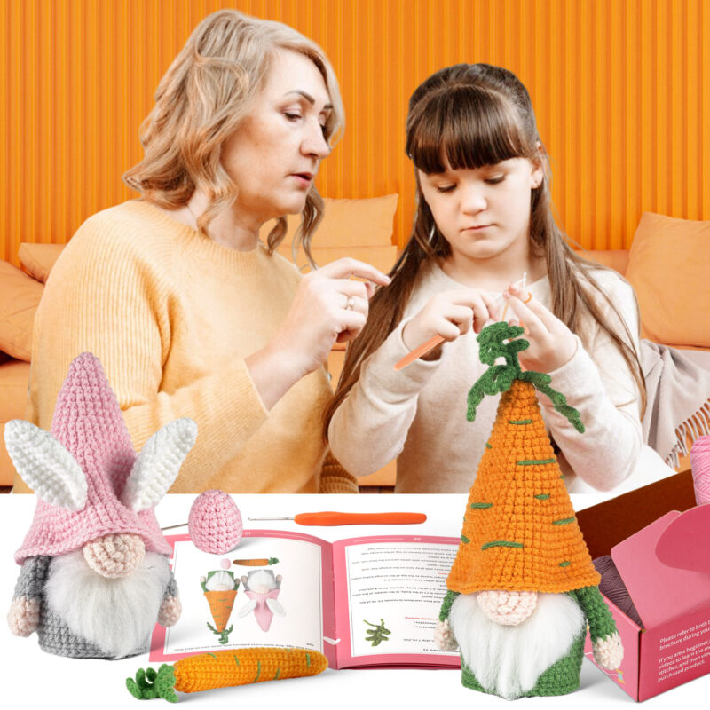 Bunny carrot crochet kit as Easter handmade gift
